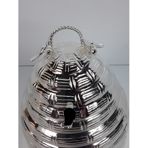 52 - Plated honey pot in the form of a beehive