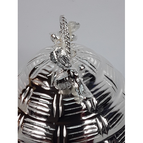 52 - Plated honey pot in the form of a beehive