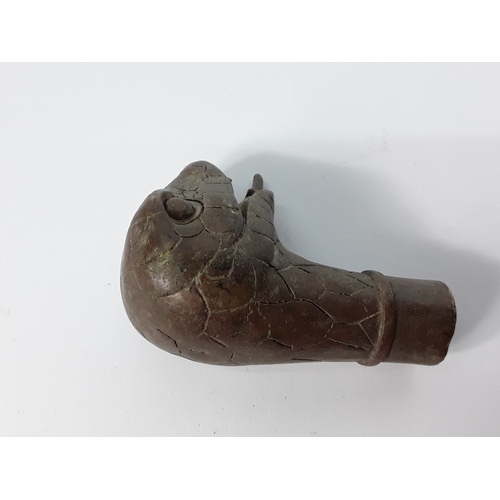 54 - Bronze walking stick top in the form of a snake