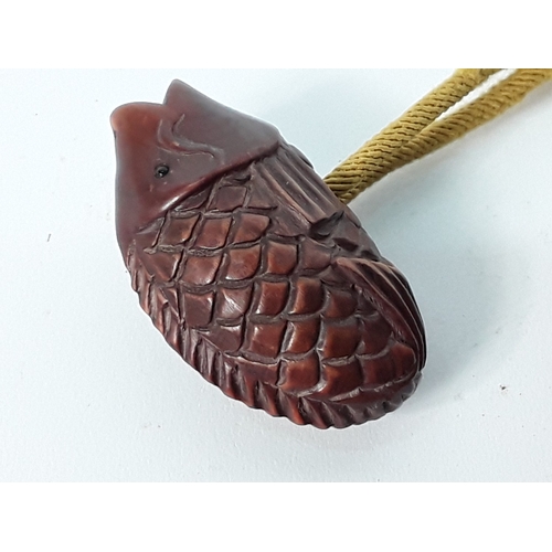 45 - Carved wooden inro and netsuke
