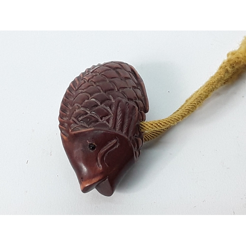 45 - Carved wooden inro and netsuke