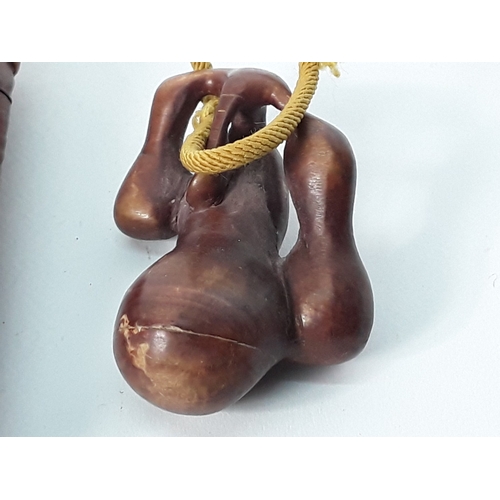 59 - Carved wooden inro and netsuke