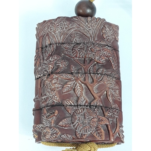 59 - Carved wooden inro and netsuke