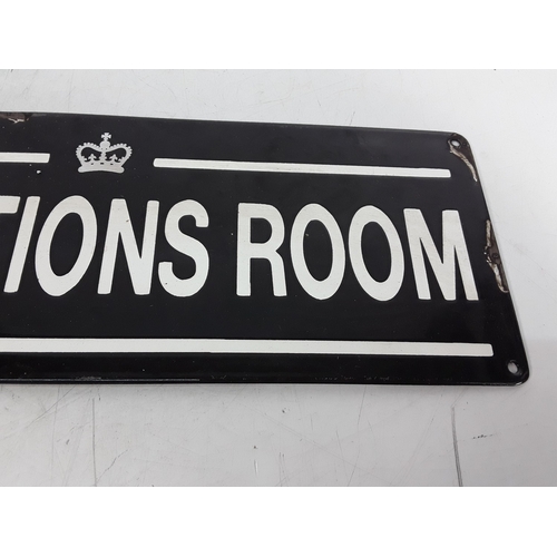 Enamelled 'Operations Room' sign, 46 x 17cms