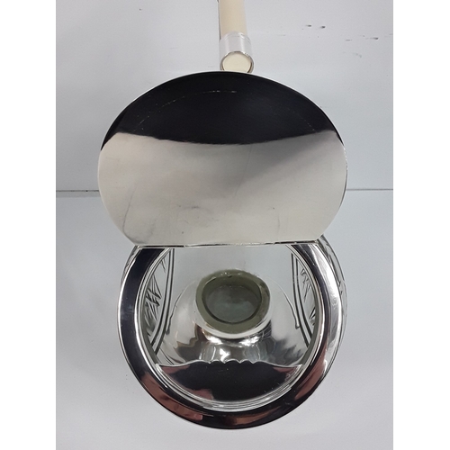 141 - Glass and plated clear two lidded biscuit barrel