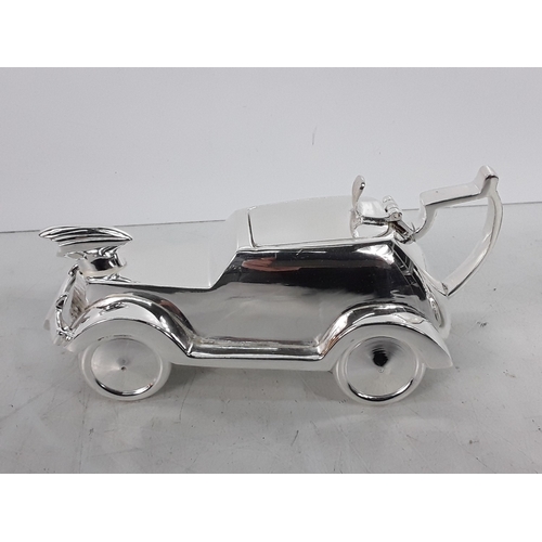 149 - Heavy cast metal three piece car related tea set