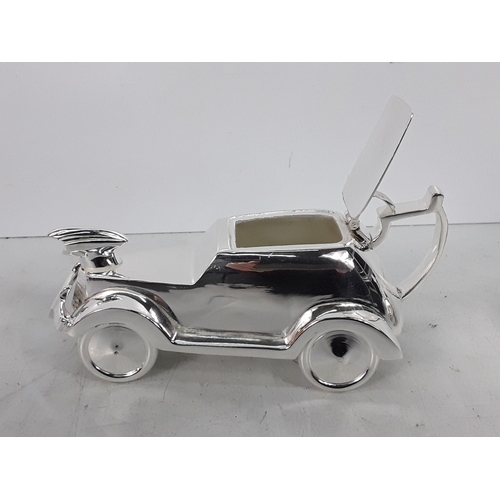 149 - Heavy cast metal three piece car related tea set