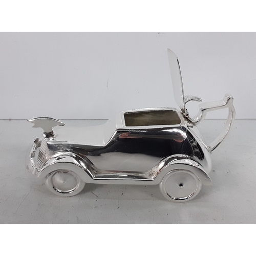 149 - Heavy cast metal three piece car related tea set