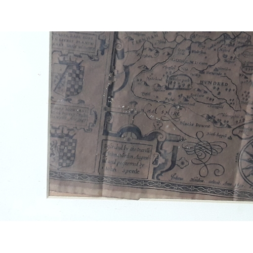 136 - Map, portrait of a lady and a New York scene on mirrored frame, largest being 102 x 41cms