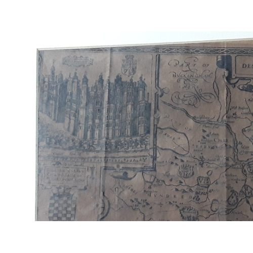 136 - Map, portrait of a lady and a New York scene on mirrored frame, largest being 102 x 41cms