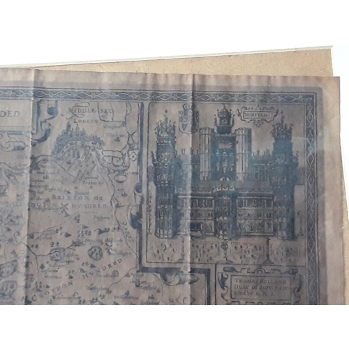 136 - Map, portrait of a lady and a New York scene on mirrored frame, largest being 102 x 41cms