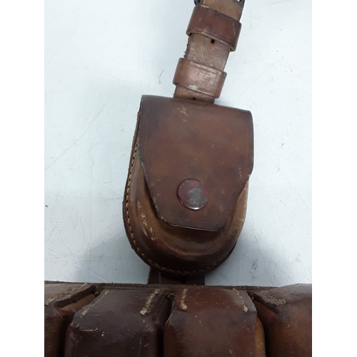 131 - Leather M56 magazine pouch with four magazines