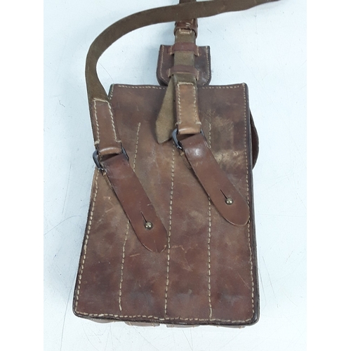 131 - Leather M56 magazine pouch with four magazines