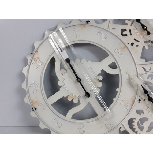 169 - Five boxes (20 clocks) of triple gear wheel clocks, 62cms