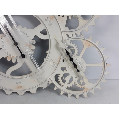 169 - Five boxes (20 clocks) of triple gear wheel clocks, 62cms