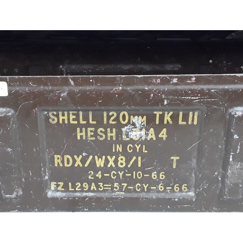 134 - Vintage ammunition box containing various grenades, mortars etc