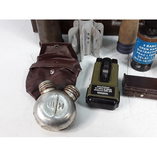 134 - Vintage ammunition box containing various grenades, mortars etc