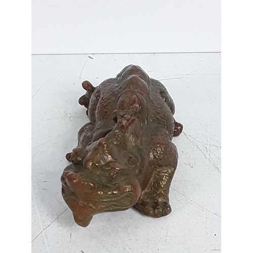 96 - Cast bronze dragon figure