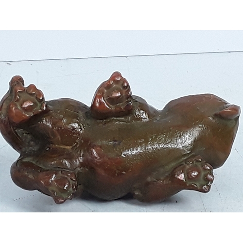 96 - Cast bronze dragon figure