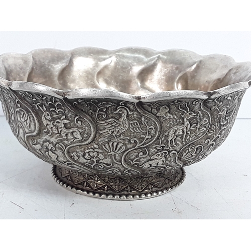 98 - Oriental white metal bowl