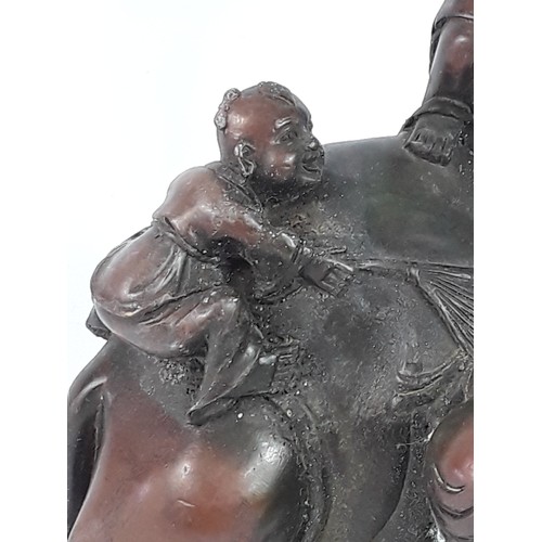 110 - Oriental cast bronze elephant figure, 23cms in height
