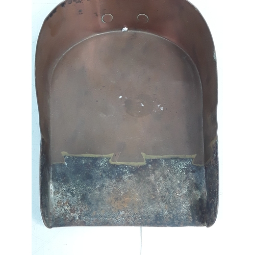 113 - Victorian ebony & copper Bankers shovel