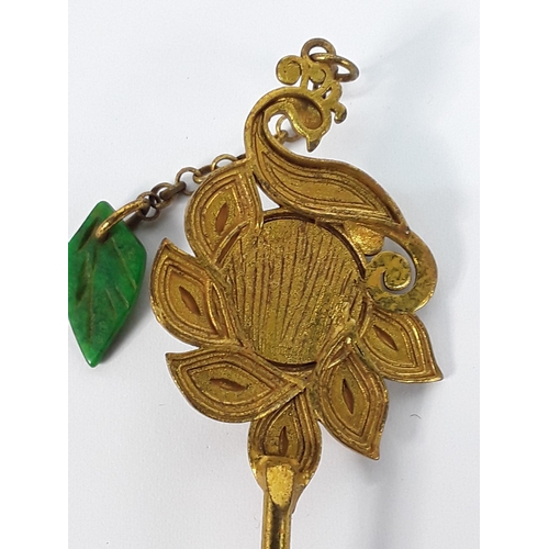 215 - Two Oriental hat pins