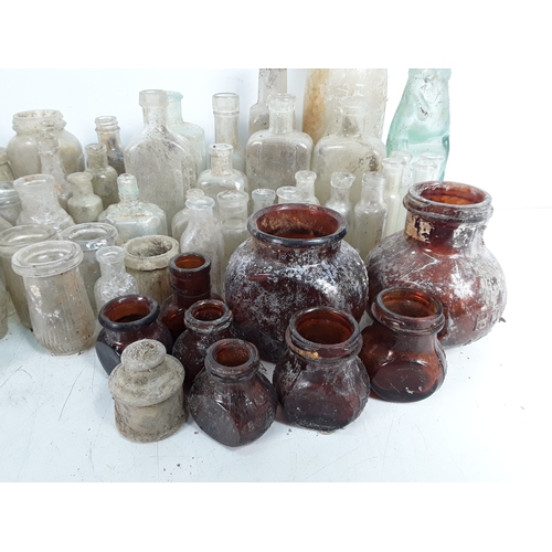 88 - Glassware, antique bottles, etc