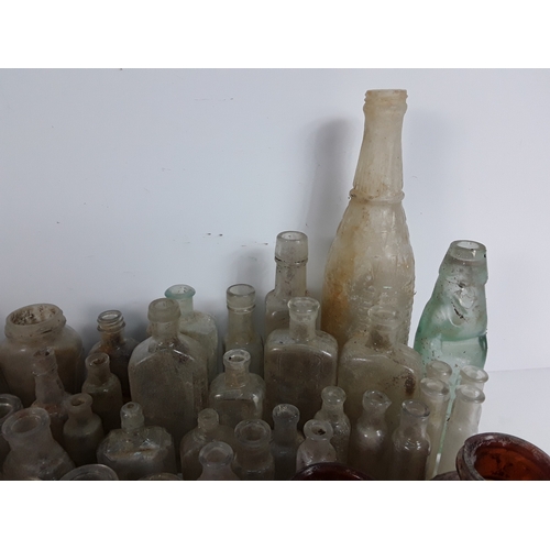 88 - Glassware, antique bottles, etc