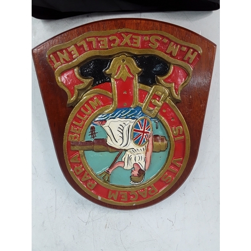 80 - Ship plaque and cap ribbons