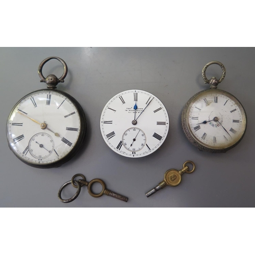 122 - A Victorian Silver Cased Open Dial Keywound Pocket Watch London 1869 (needs attention), Ladies Silve... 