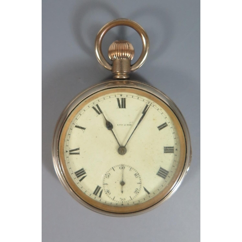 125 - An Elgin Watch Co. Gold Plated Keyless Pocket Watch with movement no. 436724, running