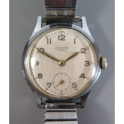 134 - A Jungmans 15 Jewel Gent's Steel Cased Manual Wind Wristwatch running, Enicar Gent's Ultrasonic Enis... 