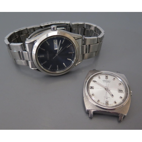 136 - A Seiko Gent's Automatic 17 Jewel Wristwatch the back marked 9N3967 c. 1960's and running and anothe... 