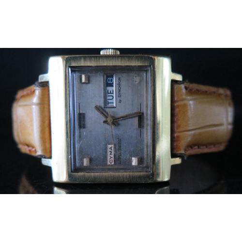 147 - A Cyma Gent's Automatic Ultraspeed by Synchron Wristwatch in gold plated case, running, c.1970's