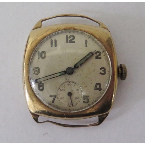 157 - A Buren Eldis Gent's Wristwatch in 9ct gold 1920 Dennison case, needs attention