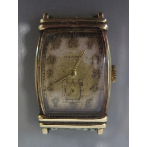 158 - A Movado Gent's 14K Gold Cased Wristwatch with manual wind 17 jewel movement, running c.1920's