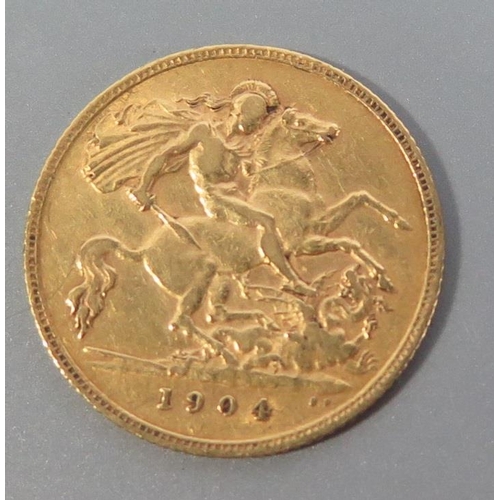 262 - An Edward VII 1904 Gold Half Sovereign