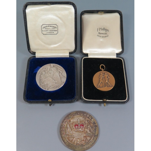 264 - A Dartmouth 1953 Coronation Regatta Medallion, RHS medallion and one other