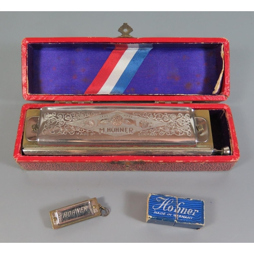 273 - M. Hohner Super Chromonica Harmonica and one miniature