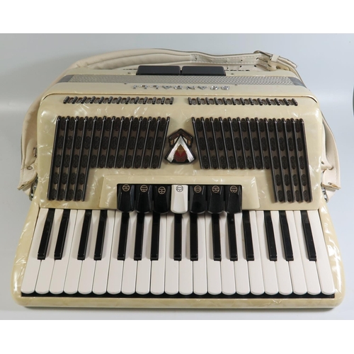 281 - A Scandalli Piano Accordion with 37 keys and 80 buttons, in hard case (one owner from new) *PHONE BI... 