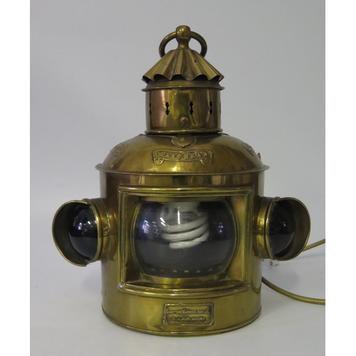 349 - A Simpson Lawrence & Co. Glasgow Ship's Lamp, converted to electric