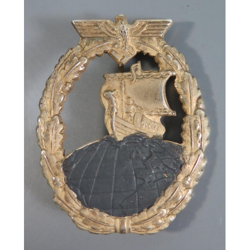 364 - From the Charles Hume-Smith Collection: A WWII Nazi German Navy Auxiliary Cruiser Badge