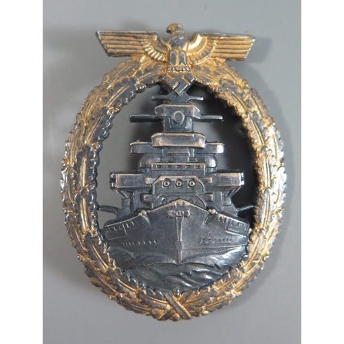 367 - From the Charles Hume-Smith Collection: A WWII Nazi German Navy High Seas Fleet Badge, maker RS&S)