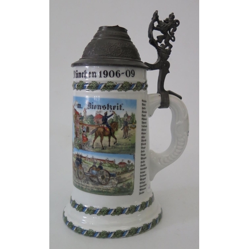 376 - From the Charles Hume-Smith Collection: A WWI German Regimental Stein with lithophane base