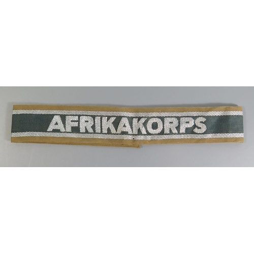 393 - From the Charles Hume-Smith Collection: A WWII Nazi German Afrikakorps Cuff Title