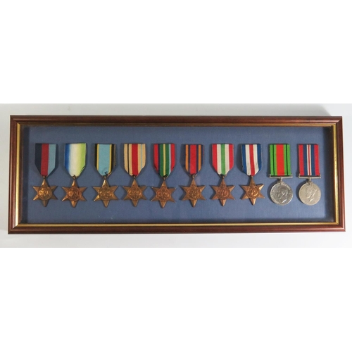 394 - From the Charles Hume-Smith Collection: A British WWII Framed Set of Ten Medals (Air Crew possibly r... 