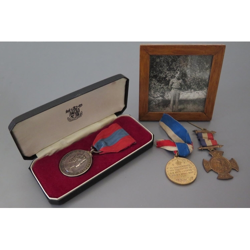 395 - An Imperial Service Medal awarded to Patrick Ernest Fewings (with photograph), 1902 Coronation Medal... 