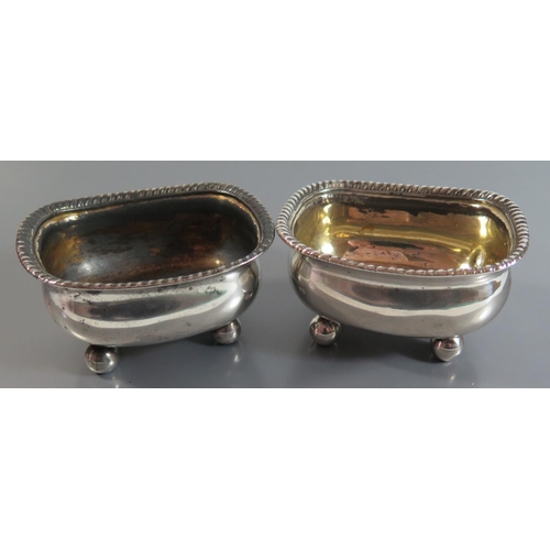 42 - A Pair of George III Scottish Silver Salts with gilt lined interior, RG (Robert Gray?), 197g