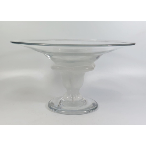 425 - A Large Modern Daum Leaded Glass Tazza, 34.5cm diam.